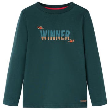 vidaXL Kindershirt met lange mouwen 116 donkergroen, Verzenden, Nieuw