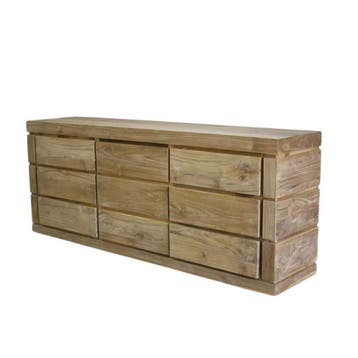 Modern dressoir met laden plantage teakhout -  200, Huis en Inrichting, Kasten | Dressoirs, Ophalen of Verzenden, Nieuw
