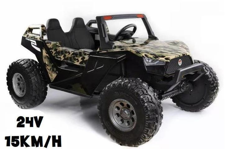 24V Beach buggy Camouflage, High speed 15km/h, 2 zitter, 4WD, Kinderen en Baby's, Speelgoed | Buiten | Accuvoertuigen, Nieuw, Ophalen of Verzenden