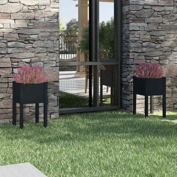 vidaXL Plantenbakken 2 st 40x40x70 cm massief grenenhout, Verzenden, Minder dan 60 cm, Nieuw, 60 cm of meer