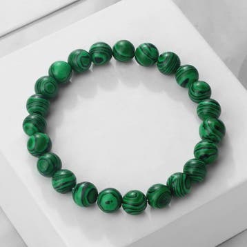 8mm Natuurlijke Malachiet Edelsteen Armband - Handgemaakt, E, Sieraden, Tassen en Uiterlijk, Verzenden, Nieuw