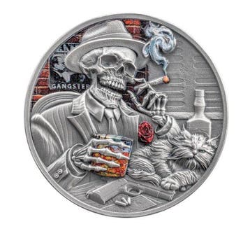 Ghana. 5 Cedis 2025 – Gangster – 1 oz Silver .999 – Antique
