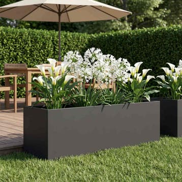vidaXL Plantenbak Zwart 100 x 30 x 30 cm Koudgewalst staal, Verzenden, Minder dan 60 cm, Nieuw, Metaal