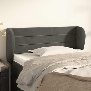 vidaXL Hoofdbord met randen 93x23x78/88 cm fluweel, Verzenden, Nieuw, Grijs, Stof