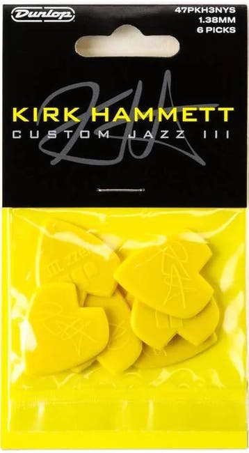 Jim Dunlop Kirk Hammett Jazz III plectrum 1.38 mm 6-pack, Muziek en Instrumenten, Ophalen of Verzenden, Nieuw, Elektrische gitaar