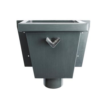RHEINZINK Vergaarbak vierkant prePATINA Graphite-Grey 80mm, Doe-het-zelf en Verbouw, Buizen en Afvoer, Ophalen of Verzenden, Nieuw