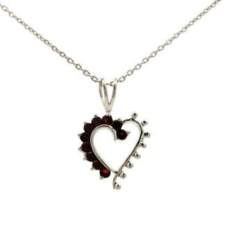 Zonder minimumprijs - Hanger Zilver - 0.40ct. tw. Granaat -