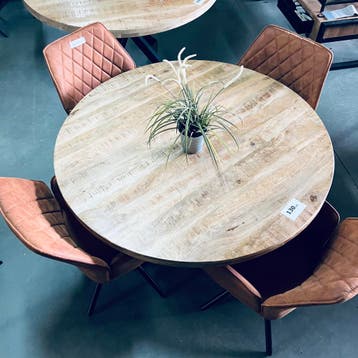 NIEUWE RONDE TAFEL MET 4 STOELEN ACTIE v.a€ 415.-COMBI-DEAL, Huis en Inrichting, Tafels | Eettafels, Ophalen, Nieuw