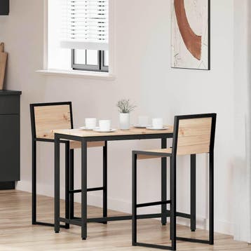vidaXL Tafel Naturel 100 x 50 x 77 cm Engineered hout en, Verzenden, Nieuw, Overige houtsoorten, 50 tot 100 cm