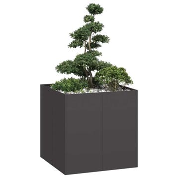 vidaXL Plantenbak 80x80x80 cm staal zwart, Verzenden, Nieuw, Metaal