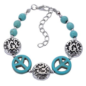 Fako Bijoux - Armband - Turquoise - Peace Duo, Verzenden, Nieuw