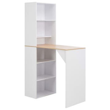 vidaXL Bartafel met kast 115x59x200 cm wit, Verzenden, Nieuw