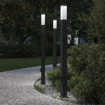 vidaXL Bolderverlichting met sensor en stopcontact 3 stuks, Verzenden, Nieuw