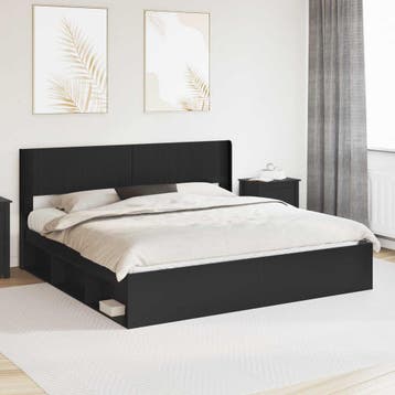 vidaXL Hoofdbord Zwart PB, Verzenden, Nieuw, Zwart, Hout