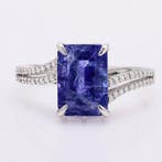 Zonder minimumprijs - Ring Platina - 3.61ct. tw. Tanzaniet -, Nieuw