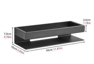 Aluminium Badkamerplank met RVS Stang Wandmontage Zwart, Verzenden, Nieuw