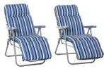 Set van 2 Verstelbare Opvouwbare Loungestoelen met Kussens, Verzenden, Nieuw