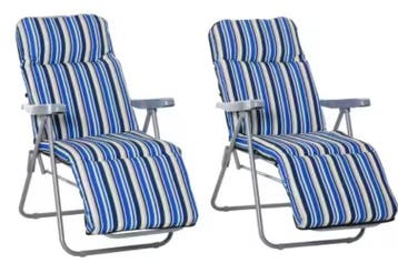 Set van 2 Verstelbare Opvouwbare Loungestoelen met Kussens, Verzenden, Nieuw