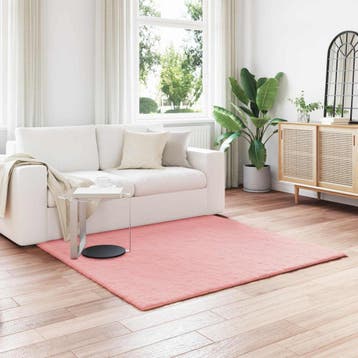 vidaXL Antislip vloerkleed van imitatie konijnenbont OLITE, Verzenden, Nieuw, Roze