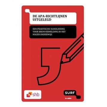 De APA-richtlijnen uitgelegd, 9789072482204, Boeken, Verzenden, Zo goed als nieuw, HBO