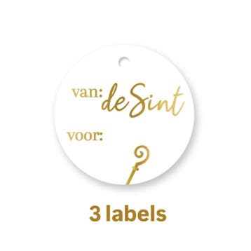 3x cadeaulabel van de sint voor - naamlabel - cadeau - sc..., Ophalen of Verzenden, Nieuw