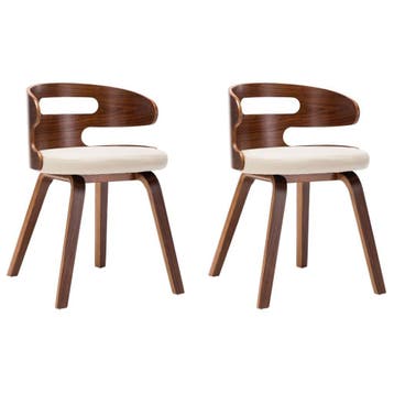 Design Eetstoelen Gebogen Hout | Tweedekansje | OP=OP, Huis en Inrichting, Overige materialen, Gebruikt, Twee, Bruin