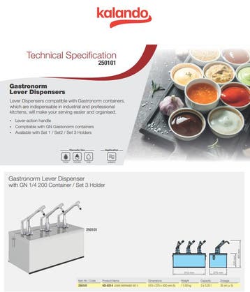 Gastronorm Hendel Dispenser | 3x GN 1/4 Container | 5×,25L |, Ophalen of Verzenden, Nieuw in verpakking