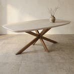 Deens ovale eettafel Madison Zand Mangohout 160 cm, Huis en Inrichting, Tafels | Eettafels, Ophalen of Verzenden, Nieuw