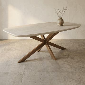 Deens ovale eettafel Madison Zand Mangohout 160 cm, Huis en Inrichting, Tafels | Eettafels, Ophalen of Verzenden, Nieuw