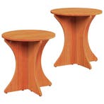 vidaXL Salontafel 2 pcs Wasbruin Massief grenenhout, Huis en Inrichting, Tafels | Salontafels, Minder dan 50 cm, Verzenden, Rond