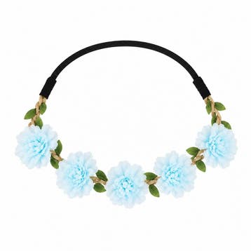 Haarband met Bloemen – Lichtblauw, Nieuw
