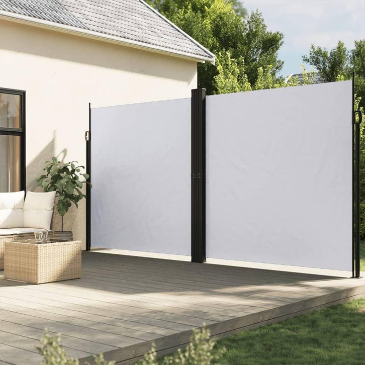 vidaXL Windscherm uittrekbaar 200x1000 cm wit, Tuin en Terras, Zonneschermen, Nieuw, Verzenden