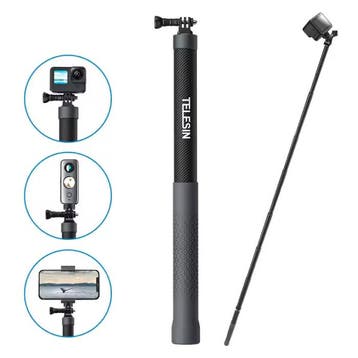 Koolstofvezel Selfie Stick 1,2 Meter - Intrekbare Vlog, Verzenden, Nieuw