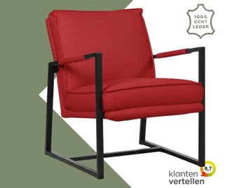 Leren fauteuil Secret - Toledo Ducati (rood), Nieuw, Ophalen of Verzenden, 50 tot 75 cm, Industrieel, Modern