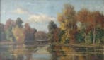 Sieger Baukema (1852-1936) - Sfeervol herfstlandschap met