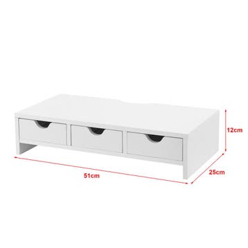 [en.casa] Monitorstandaard Ruovesi verhoger 12x51x25 cm wit, Verzenden, Nieuw in verpakking