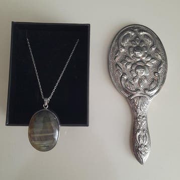 Spiegel (2) - .925 zilver - MRROR & NECKLACE, Antiek en Kunst
