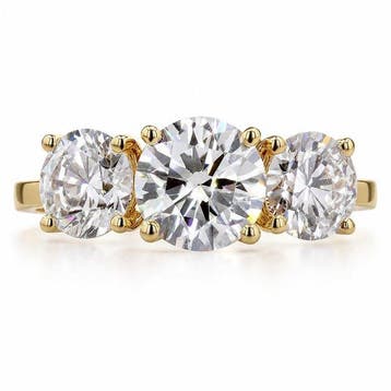 Ring - 14 karaat Geel goud - 4.18ct. tw. Diamant (Lab-grown), Nieuw
