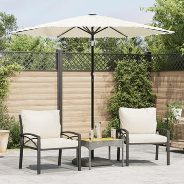 vidaXL Parasol met stalen paal 223x223x213 cm wit, Verzenden, Nieuw, 2 tot 3 meter