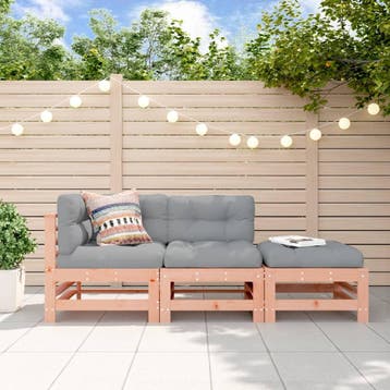 vidaXL 3-delige Loungeset massief douglashout, Verzenden, Nieuw, Loungeset