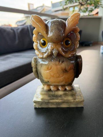 sculptuur, Gufo - 23 cm - Onyx