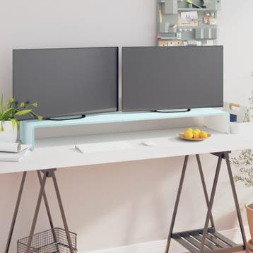 vidaXL TV-meubel/monitorverhoger 120x30x13 cm glas groen, 100 tot 150 cm, Verzenden, Nieuw, Minder dan 100 cm