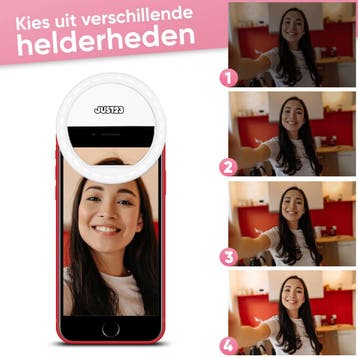 JUST23 Ringlamp voor Telefoon, Laptop &amp; Tablet – Selfie, Ophalen of Verzenden, Zo goed als nieuw