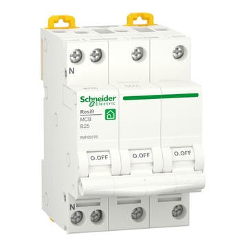 Schneider Electric Resi9 3P+N 25A Aardlekschakelaar -, Verzenden, Nieuw, Overige typen