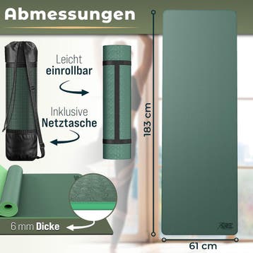 Yogamat - Fitness mat - Sportmat - Yoga mat extra dik - 183x, Verzenden, Zo goed als nieuw