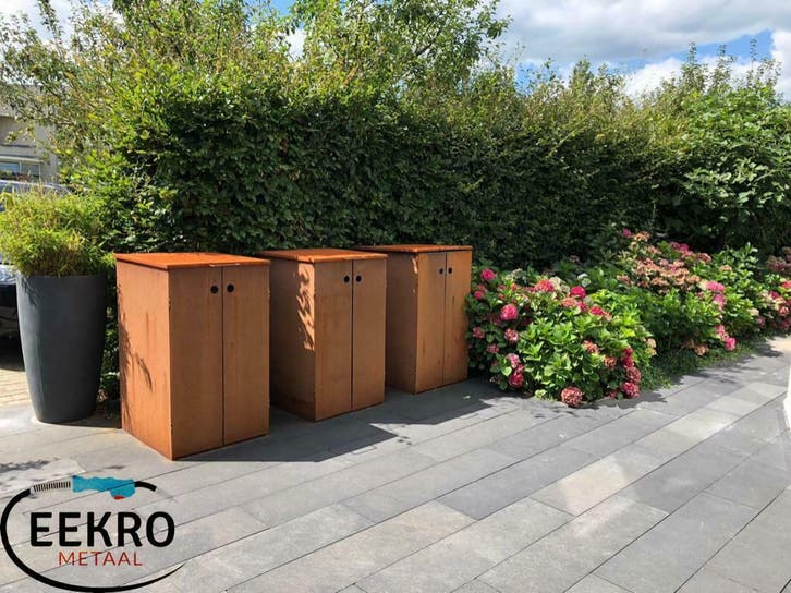 Cortenstaal container ombouw, Tuin en Terras, Bloembakken en Plantenbakken, 60 cm of meer, 60 tot 100 cm, Tuin, Rechthoekig, Nieuw