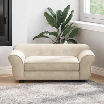 vidaXL Hondenbank 72x45x30 cm pluche crèmekleurig, Verzenden, Nieuw