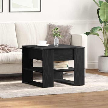 vidaXL Salontafel Zwart Eiken 55,5 x 55 x 45 cm Bewerkt hout, Verzenden, Nieuw, Overige houtsoorten, 50 tot 100 cm