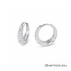 Zilveren huggie hoops sparkling, Verzenden, Nieuw, Zilver