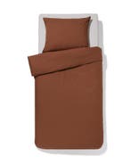 HEMA Dekbedovertrek 140x200/220cm hotel katoen percal bruin, Verzenden, Nieuw, Bruin